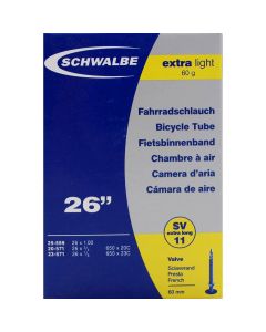 Schwalbe binnenband SV11 Extra Light 26 x 3/4 - 1.00 fv 60mm